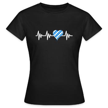 Bavière Heartbeat - T-shirt Femme - noir - Devant - AI Model Female 172 dark (172cm)