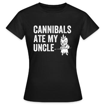 Les cannibales ont mangé mon oncle - T-shirt Femme - noir - Devant - AI Model Female 172 dark (172cm)