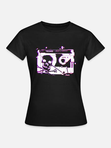 Techno Old School - Frauen T-Shirt - Schwarz