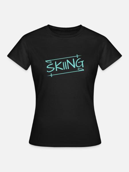 Skiing - Frauen T-Shirt - Schwarz