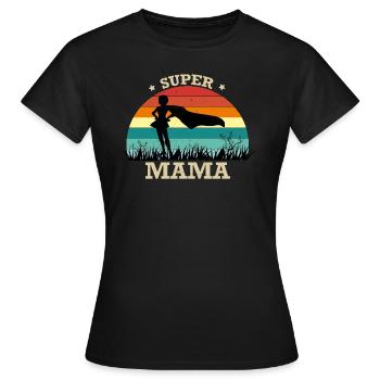 Super Mama T-shirt & Hoddie Design - Frauen T-Shirt - Schwarz - Vorne - AI Model Female 172 dark (172cm)