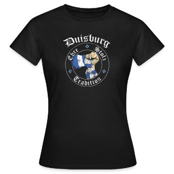 Duisburg Ehre Stolz Tradition No II - Frauen T-Shirt - Schwarz - Vorne - AI Model Female 172 dark (172cm)