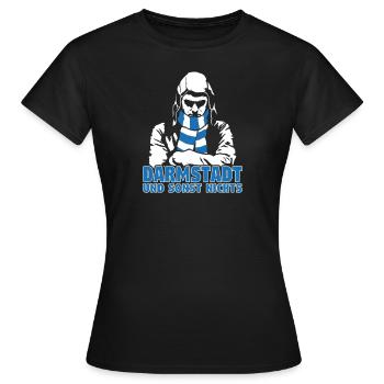 Darmstadt und sonst nichts - Frauen T-Shirt - Schwarz - Vorne - AI Model Female 172 dark (172cm)