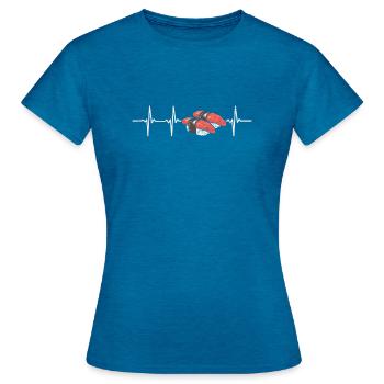 Sushi Heartbeat heartbeat gift - Women's T-Shirt - antique blue sapphire heather - Front - AI Model Female 172 dark (172cm)