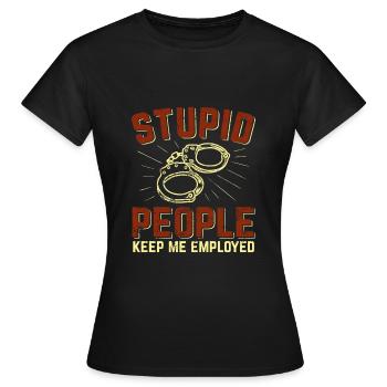 Officier de police - T-shirt Femme - noir - Devant - AI Model Female 172 dark (172cm)