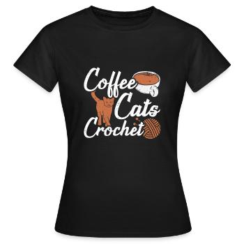 Crochet crochet crochet crochet crochet - T-shirt Femme - noir - Devant - AI Model Female 172 dark (172cm)