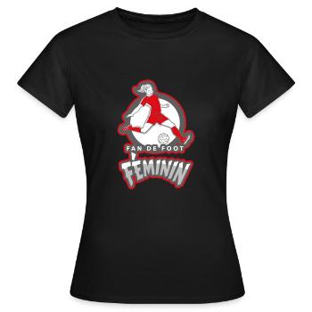 Weiblicher Fußballfan Fußballfangeschenk - Frauen T-Shirt - Schwarz - Vorne - AI Model Female 172 dark (172cm)