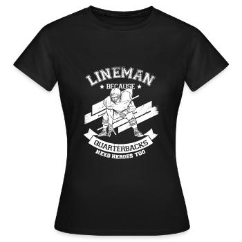 American Football Offensive Lineman Geschenk - Frauen T-Shirt - Schwarz - Vorne - AI Model Female 172 dark (172cm)