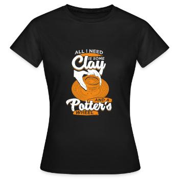 Pottery Pottery Ceramist Potter Gift - Women's T-Shirt - black - Front - AI Model Female 172 dark (172cm)