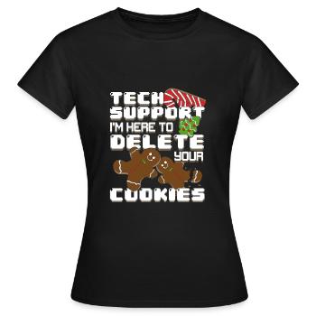 Ordinateur PC support it cadeau de personnel - T-shirt Femme - noir - Devant - AI Model Female 172 dark (172cm)