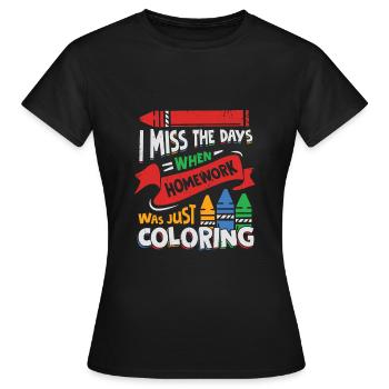 Homework School Student Gift - Women's T-Shirt - black - Front - AI Model Female 172 dark (172cm)