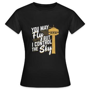 Contrôleur aérien ATCO Directeur du trafic aérien Cadeau - T-shirt Femme - noir - Devant - AI Model Female 172 dark (172cm)