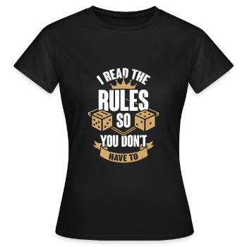 Jeux soir de jeu de jeu de plateau cadeau de joueur de société - T-shirt Femme - noir - Devant - AI Model Female 172 dark (172cm)