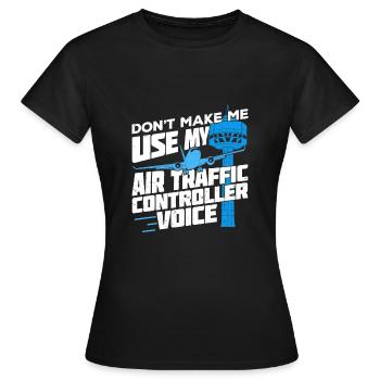 Drôle de contrôleur aérien Service aérien Cadeau - T-shirt Femme - noir - Devant - AI Model Female 172 dark (172cm)
