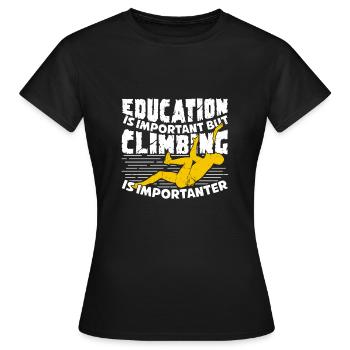 Klettern Sportklettern Kletterer Geschenk - Frauen T-Shirt - Schwarz - Vorne - AI Model Female 172 dark (172cm)
