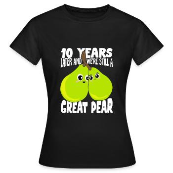 Married couple 10 years Married Gift - Women's T-Shirt - black - Front - AI Model Female 172 dark (172cm)