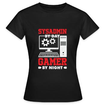 System Administrator Gamer Sysadmin Gift - Women's T-Shirt - black - Front - AI Model Female 172 dark (172cm)