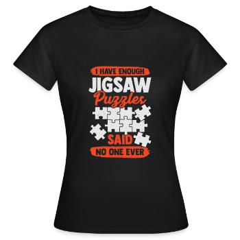Drôle de Puzzle Puzzle Puzzler Cadeau - T-shirt Femme - noir - Devant - AI Model Female 172 dark (172cm)