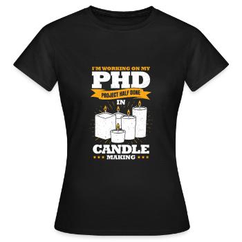 Bougies de cire faites à la main Bougie Fabrication d’un cadeau d’amoureux - T-shirt Femme - noir - Devant - AI Model Female 172 dark (172cm)