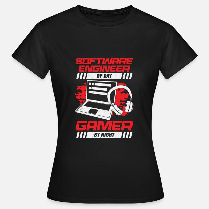 Funny Software Engineer Developer Programmer Gift - Dame-T-shirt - sort
