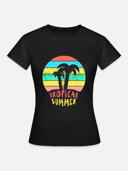 Tropical Summer - Frauen T-Shirt - Schwarz