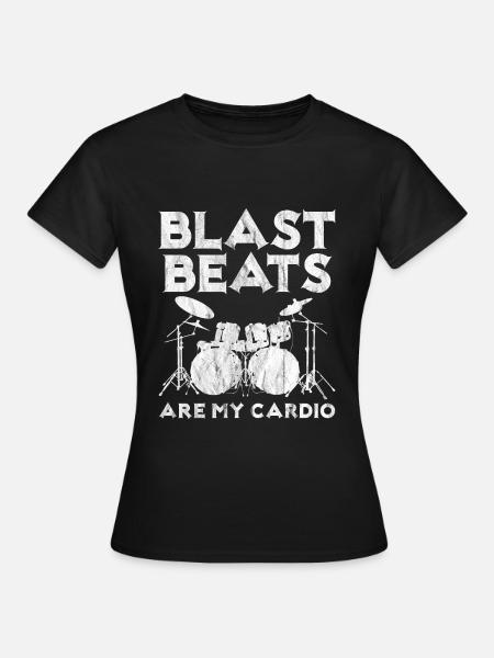 Blast Beats Double Bass Vintage Metal Drummer - Women's T-Shirt - black