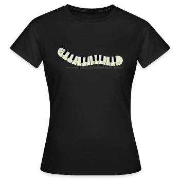 Caterpillar piano - Lustig - Frauen T-Shirt - Schwarz - Vorne - AI Model Female 172 dark (172cm)