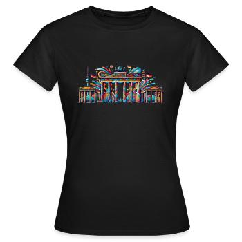 Brandenburger Tor Berlin - Frauen T-Shirt - Schwarz - Vorne - AI Model Female 172 dark (172cm)