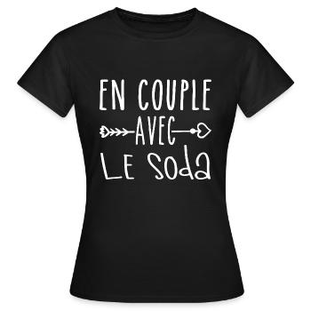 Paare mit Soda, Soda Fans Geschenk - Frauen T-Shirt - Schwarz - Vorne - AI Model Female 172 dark (172cm)
