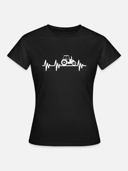 Traktor Herzschlag Landwirt Bauer Landwirtschaft - Frauen T-Shirt - Schwarz