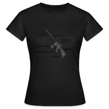 Anatomie einer Waffe - lustig - 2. Änderung - Frauen T-Shirt - Schwarz - Vorne - AI Model Female 172 dark (172cm)