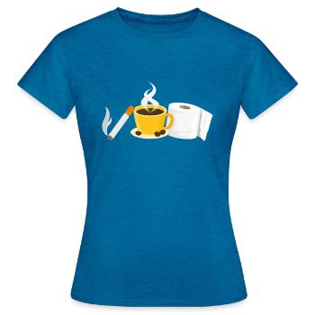 Rituel du matin - T-shirt Femme - bleu saphir antique chiné - Devant - AI Model Female 172 dark (172cm)