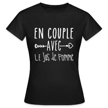 Couples with Apple Juice, Apple Juice Fans - Women's T-Shirt - black - Front - AI Model Female 172 dark (172cm)