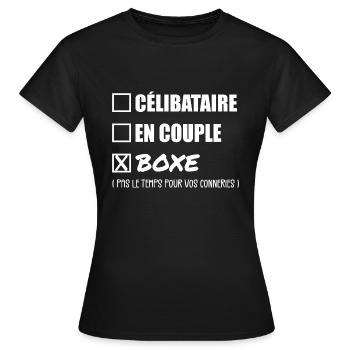 Célibataire en couple boxe - Cadeau Boxeur - T-shirt Femme - noir - Devant - AI Model Female 172 dark (172cm)