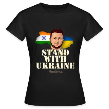 Ukraine Inde - T-shirt Femme - noir - Devant - AI Model Female 172 dark (172cm)