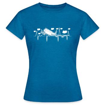 Trash Heartbeat - Frauen T-Shirt - Antikblaues Saphir meliert - Vorne - AI Model Female 172 dark (172cm)