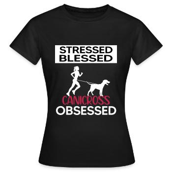 Canicross dogrun laufen mit Hund canicrossgirl - Frauen T-Shirt - Schwarz - Vorne - AI Model Female 172 dark (172cm)