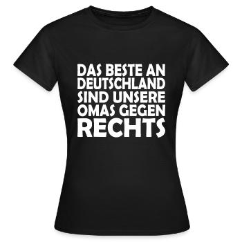 beste an deutschland sind unsere omas gegen rechts - Frauen T-Shirt - Schwarz - Vorne - AI Model Female 172 dark (172cm)