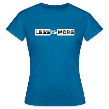 Weniger ist mehr - Frauen T-Shirt - Antikblaues Saphir meliert - Vorne - AI Model Female 172 dark (172cm)