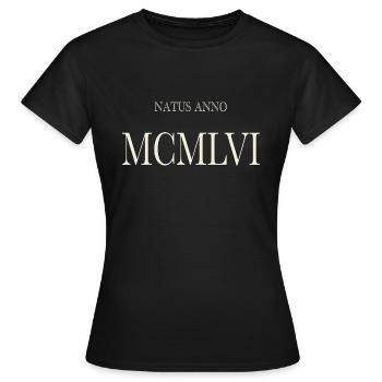 Natus Anno 1956 - Frauen T-Shirt - Schwarz - Vorne - AI Model Female 172 dark (172cm)