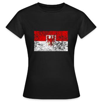 Brandenburg Flag - Women's T-Shirt - black - Front - AI Model Female 172 dark (172cm)