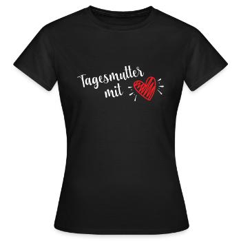 Tagesmutter Abschiedsgeschenk Tagesmutti Mit Herz - Frauen T-Shirt - Schwarz - Vorne - AI Model Female 172 dark (172cm)
