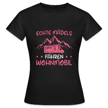 Wohnmobil Camping Campingplatz Camperin Geschenk - Frauen T-Shirt - Schwarz - Vorne - AI Model Female 172 dark (172cm)