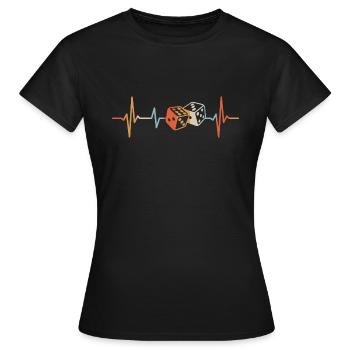 Dice Heartbeat Dice Game - Women's T-Shirt - black - Front - AI Model Female 172 dark (172cm)