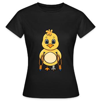 Küken mit gebrochenem Bein - Frauen T-Shirt - Schwarz - Vorne - AI Model Female 172 dark (172cm)