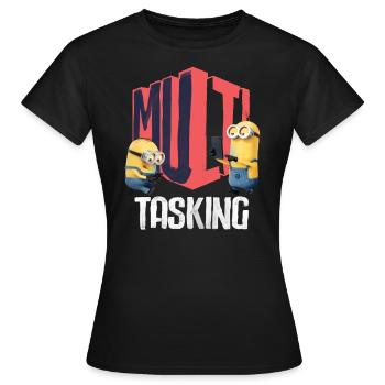 Minions Dave And Kevin Multitasking - Women's T-Shirt - black - Front - AI Model Female 172 dark (172cm)