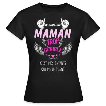 Pour Ma Maman Trop Géniale Ouais Elle Déchire - T-shirt Femme - noir - Devant - AI Model Female 172 dark (172cm)