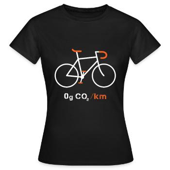 Protection de l'environnement à vélo - T-shirt Femme - noir - Devant - AI Model Female 172 dark (172cm)