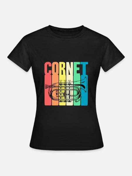 Kornett - Dame-T-shirt - sort