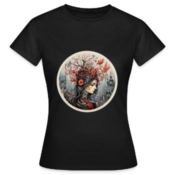 Mère Nature Terre Mère Nature Déesse Féminité 2 - T-shirt Femme - noir - Devant - AI Model Female 172 dark (172cm)